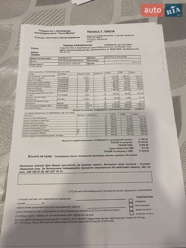 Внедорожник / Кроссовер Renault Duster 2021 в Днепре