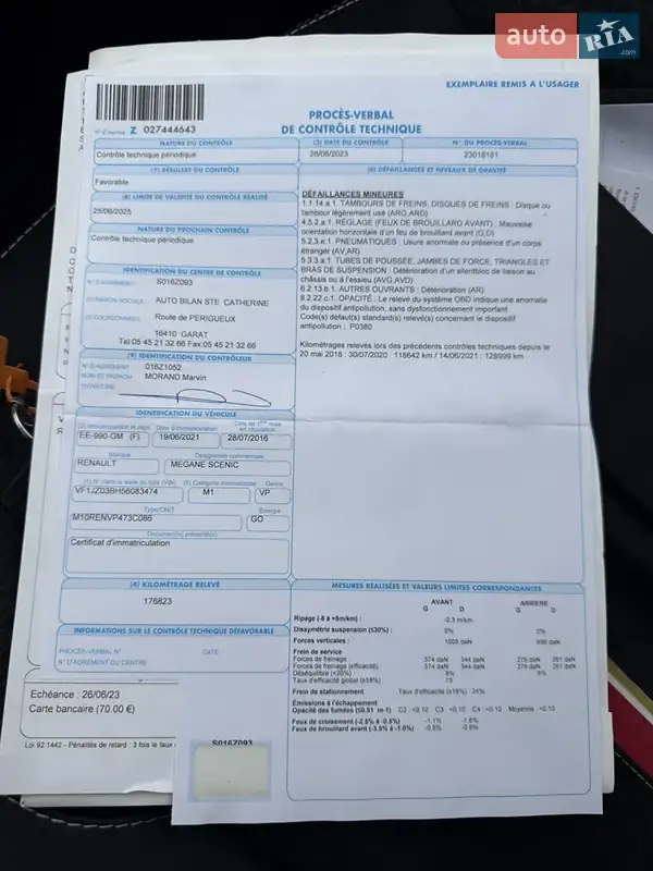 Минивэн Renault Grand Scenic 2016 в Ковеле документ