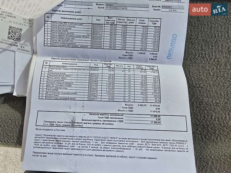 Минивэн Renault Kangoo 2009 в Полтаве