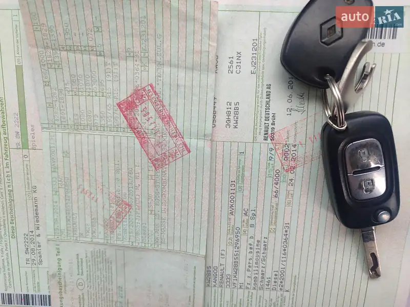 Мінівен Renault Kangoo 2014 в Луцьку документ