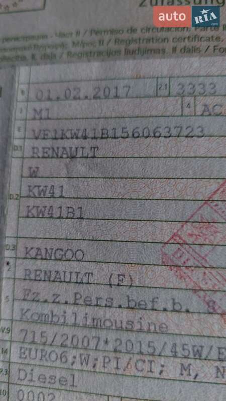 Мінівен Renault Kangoo 2017 в Дніпрі