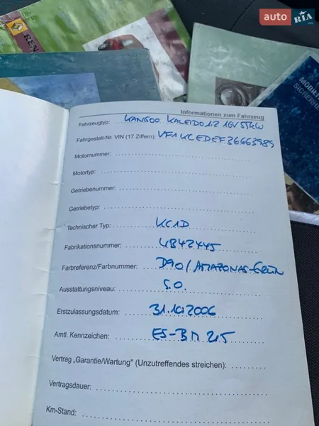 Минивэн Renault Kangoo 2006 в Луцке документ