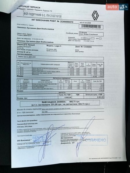 Седан Renault Logan 2021 в Черкасах