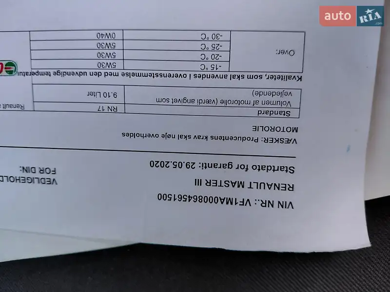 Грузовой фургон Renault Master 2020 в Ивано-Франковске документ 2 фото Грузовой фургон Renault Master 2020 в Ивано-Франковске документ