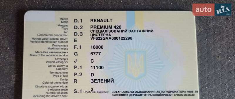 Цистерна Renault Premium 2002 в Городище