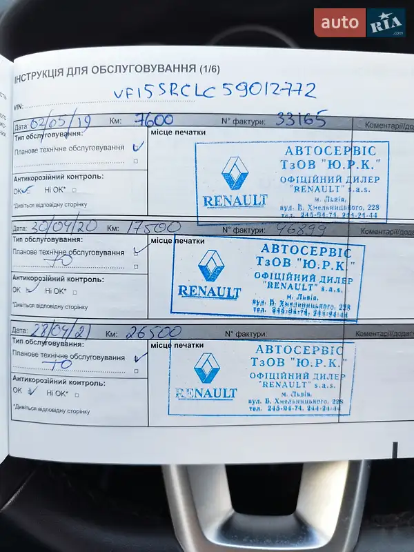 Хэтчбек Renault Sandero StepWay 2017 в Львове документ