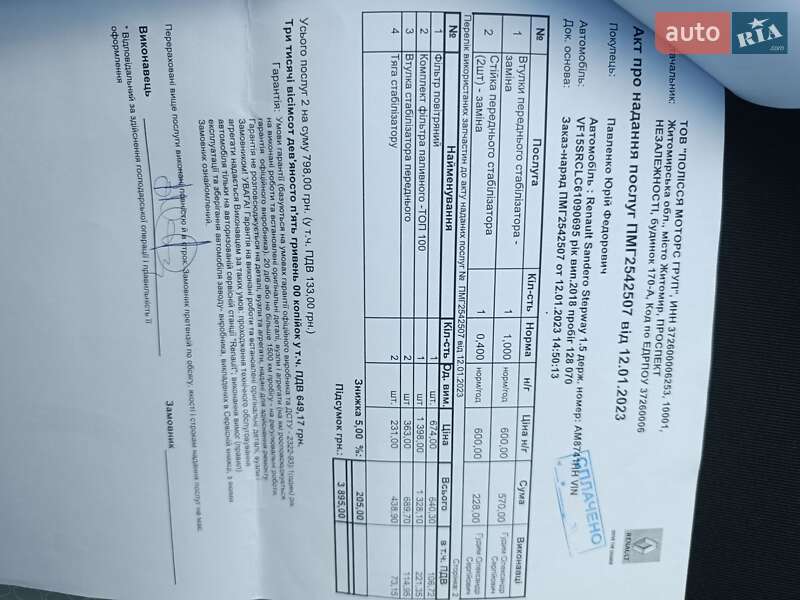 Хэтчбек Renault Sandero StepWay 2018 в Житомире фото 7 Хэтчбек Renault Sandero StepWay 2018 в Житомире