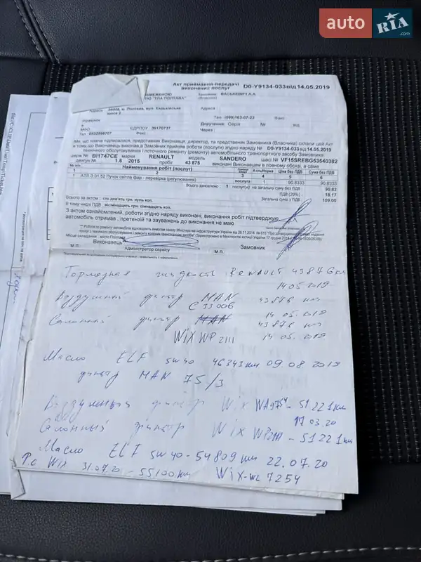 Хетчбек Renault Sandero 2015 в Полтаві документ