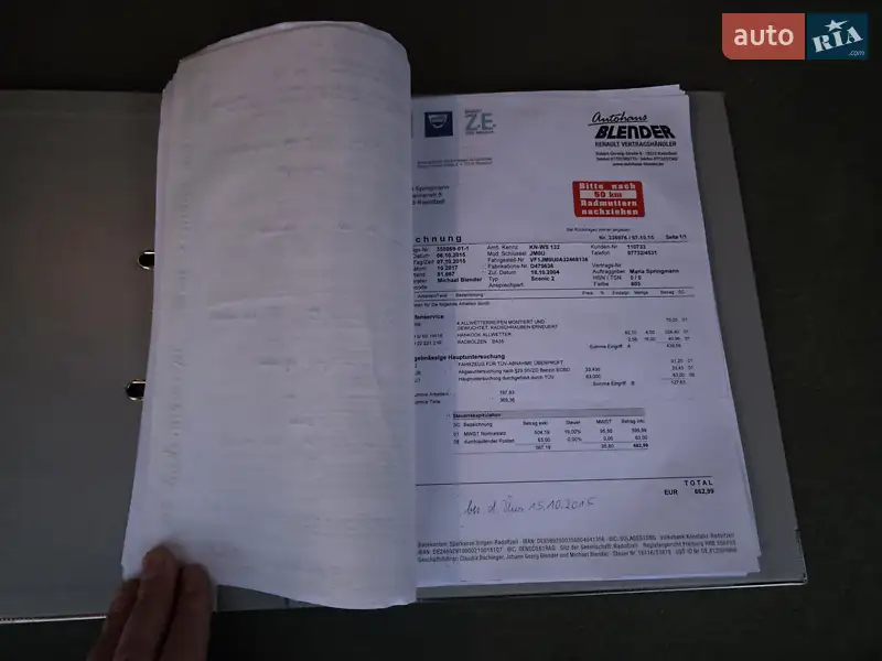 Минивэн Renault Scenic 2004 в Луцке документ