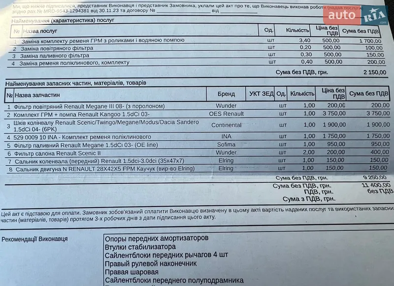Минивэн Renault Scenic 2008 в Днепре документ