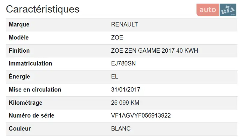 Хэтчбек Renault Zoe 2017 в Виннице документ