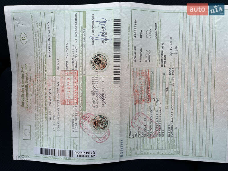 Хетчбек Renault Zoe 2013 в Звягелі фото 38 Хетчбек Renault Zoe 2013 в Звягелі