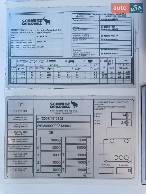 Рефрижератор полуприцеп Schmitz Cargobull Cargobull 2014 в Иршаве документ 2 фото Рефрижератор полуприцеп Schmitz Cargobull Cargobull 2014 в Иршаве документ