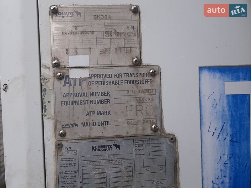 Рефрижератор полуприцеп Schmitz SKO 24 2004 в Луцке фото 10 Рефрижератор полуприцеп Schmitz SKO 24 2004 в Луцке