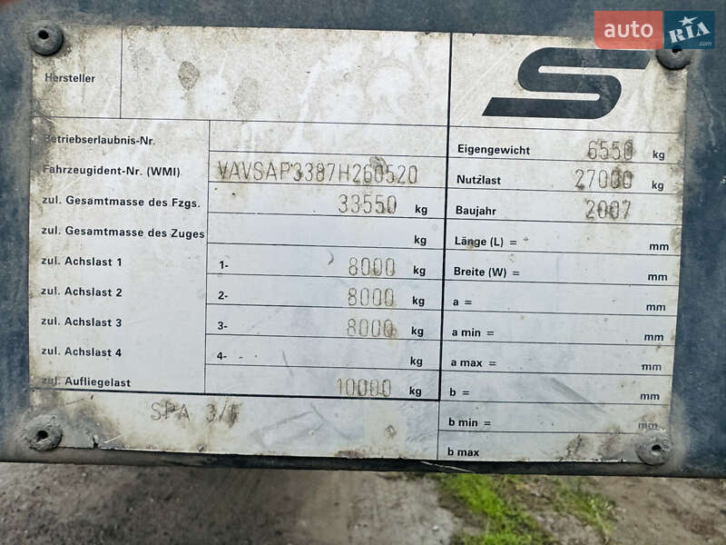 Бортовой полуприцеп Schwarzmuller SPA-3E 2007 в Запорожье