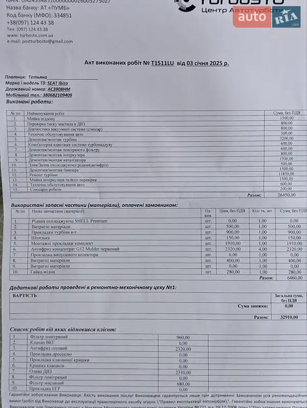 Хэтчбек SEAT Ibiza 2009 в Владимире документ