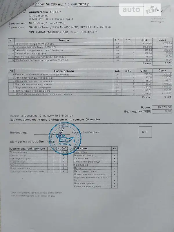 Лифтбек Skoda Octavia 2016 в Василькове документ 6 фото Лифтбек Skoda Octavia 2016 в Василькове документ