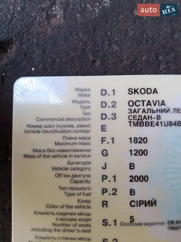 Лифтбек Skoda Octavia 2004 в Немишаево документ