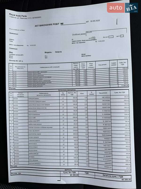 Лифтбек Skoda Octavia 2019 в Одессе фото 32 Лифтбек Skoda Octavia 2019 в Одессе