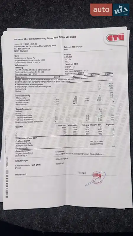 Универсал Skoda Octavia 2013 в Хороле документ