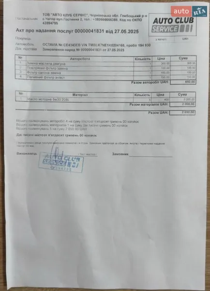 Универсал Skoda Octavia 2019 в Черновцах документ