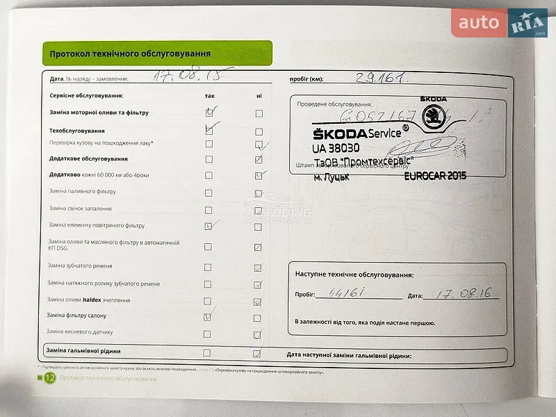 Лифтбек Skoda Octavia 2014 в Луцке документ