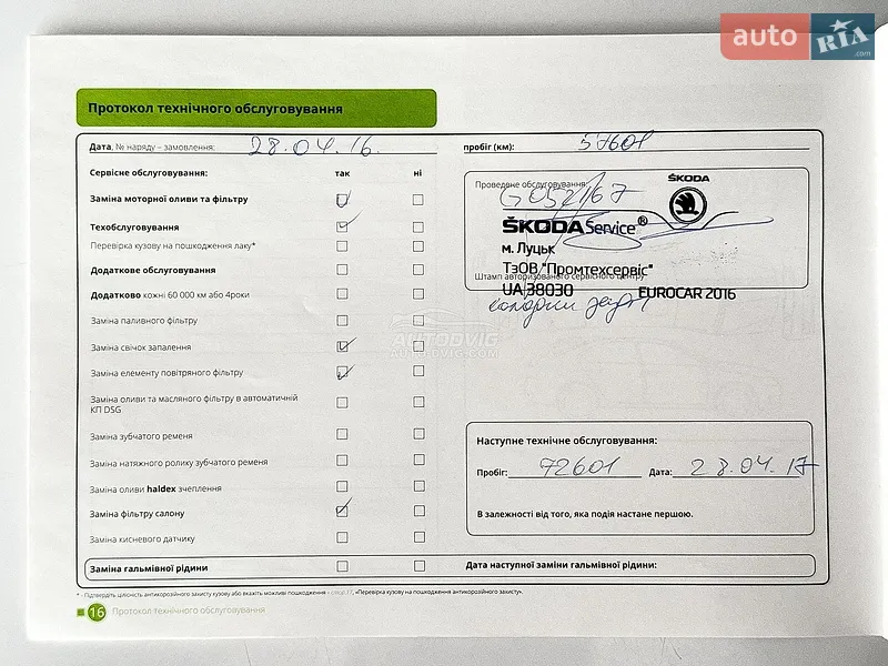 Лифтбек Skoda Octavia 2014 в Луцке документ