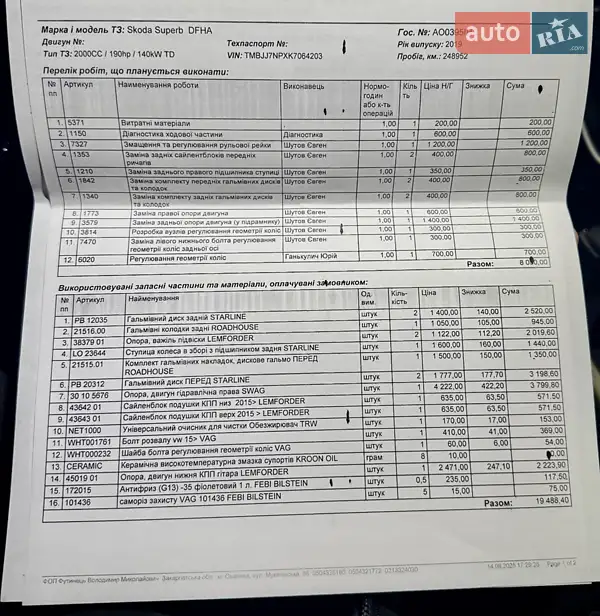 Универсал Skoda Superb 2019 в Ужгороде документ 2 фото Универсал Skoda Superb 2019 в Ужгороде документ