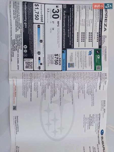 Хэтчбек Subaru Impreza 2025 в Харькове