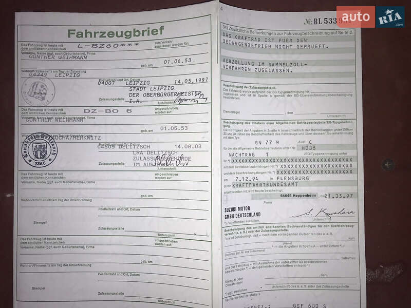 Мотоцикл Спорт-туризм Suzuki GSF 600 Bandit S 1997 в Полтаві