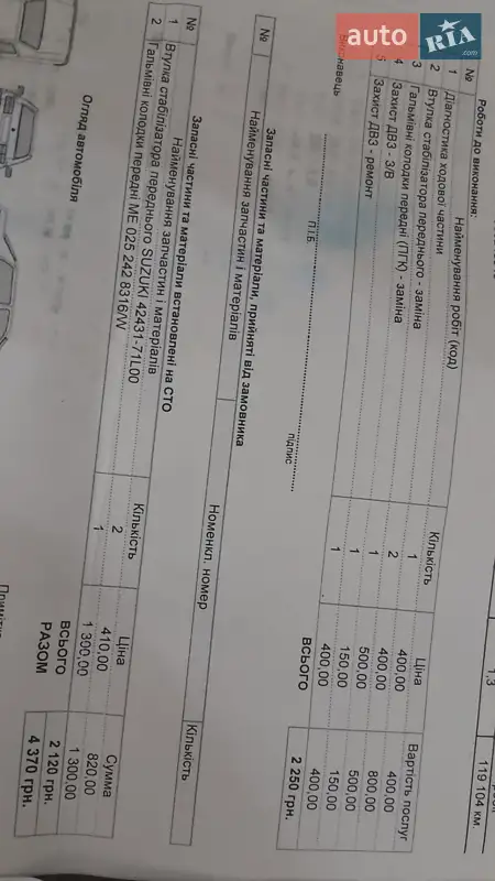 Хэтчбек Suzuki Swift 2012 в Броварах документ