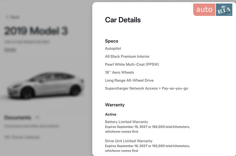 Седан Tesla Model 3 2019 в Киеве