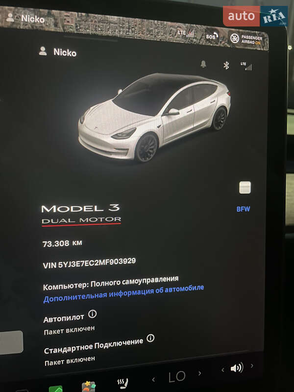Седан Tesla Model 3 2021 в Ужгороде