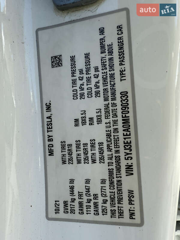 Седан Tesla Model 3 2021 в Трускавці фото 15 Седан Tesla Model 3 2021 в Трускавці