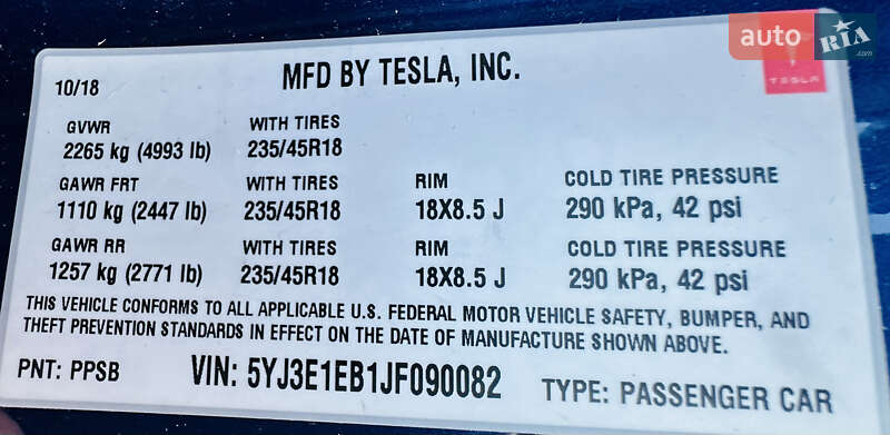 Седан Tesla Model 3 2018 в Львове фото 13 Седан Tesla Model 3 2018 в Львове