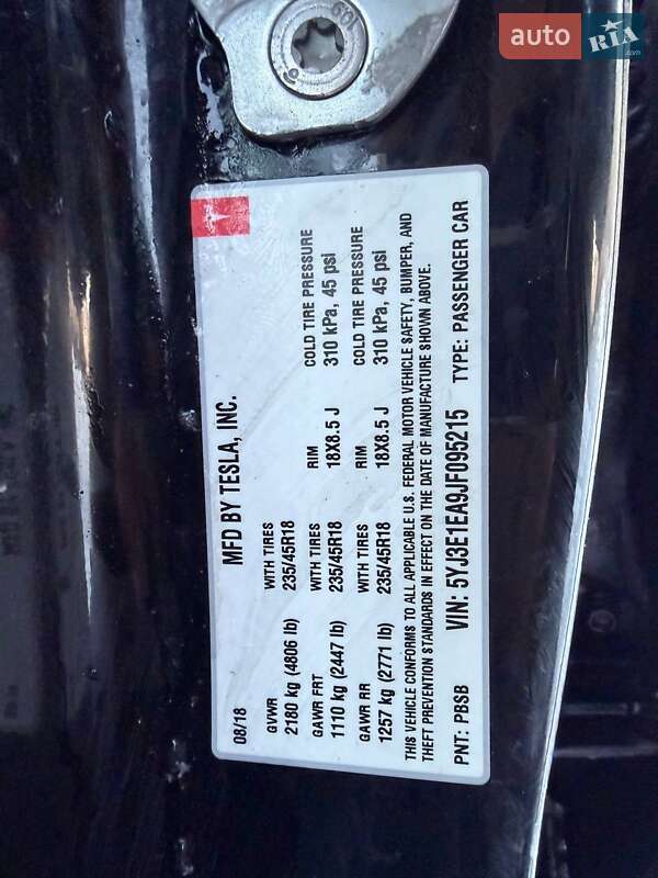 Седан Tesla Model 3 2018 в Луцьку фото 13 Седан Tesla Model 3 2018 в Луцьку
