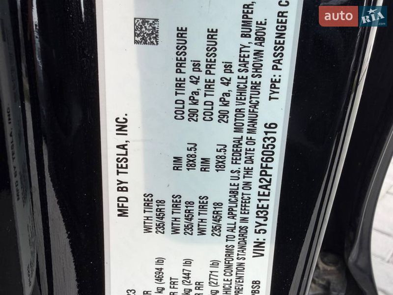 Седан Tesla Model 3 2023 в Луцке фото 11 Седан Tesla Model 3 2023 в Луцке