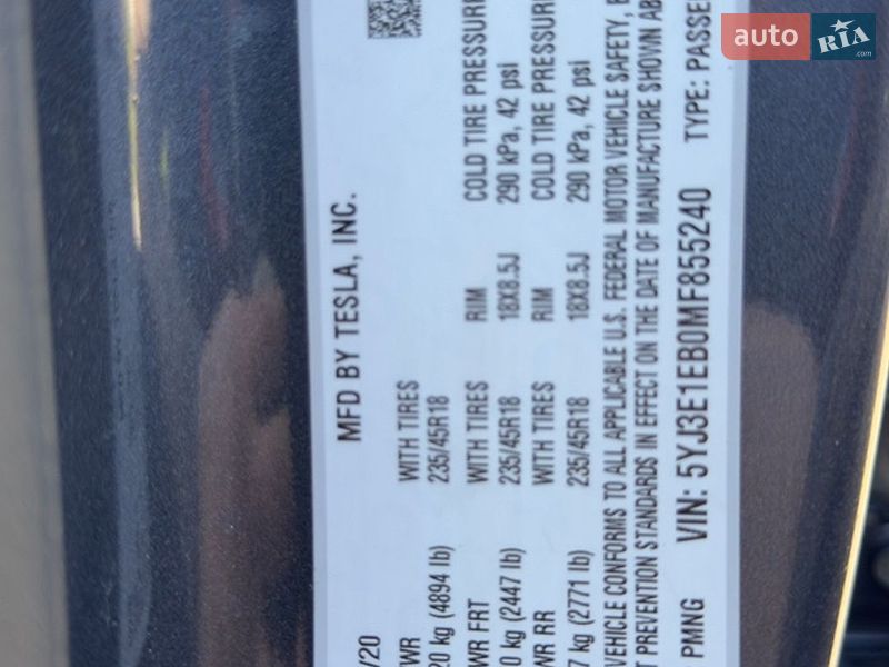 Седан Tesla Model 3 2020 в Вишгороді фото 24 Седан Tesla Model 3 2020 в Вишгороді