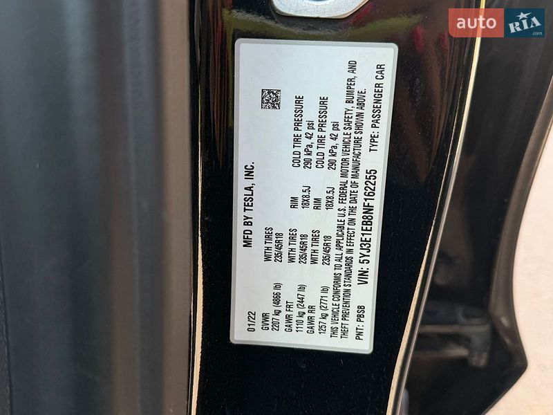 Седан Tesla Model 3 2022 в Одессе