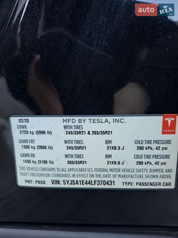 Лифтбек Tesla Model S 2020 в Тернополе