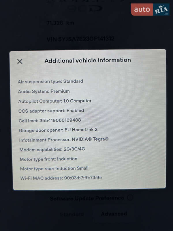Ліфтбек Tesla Model S 2016 в Львові