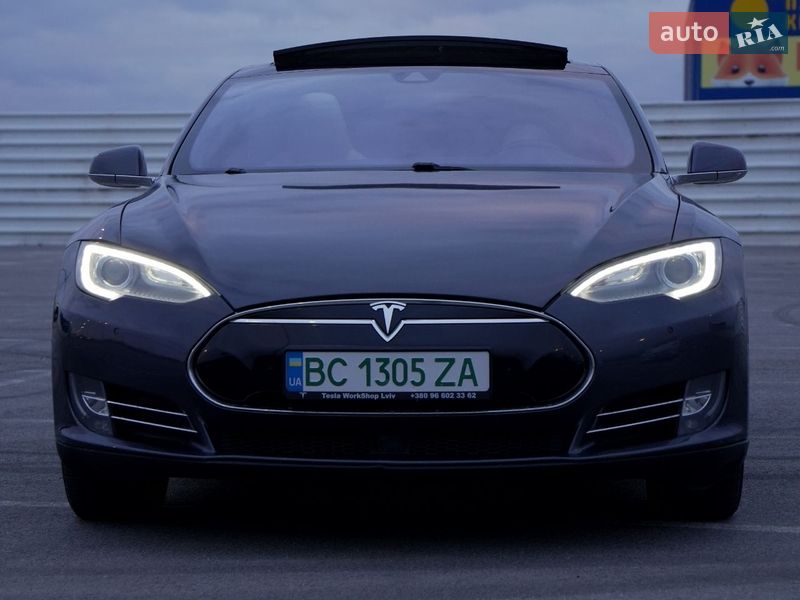2015 Tesla Model-S, VIN 5YJSA1H25FFP71291:plate — фото 1 (autoria)