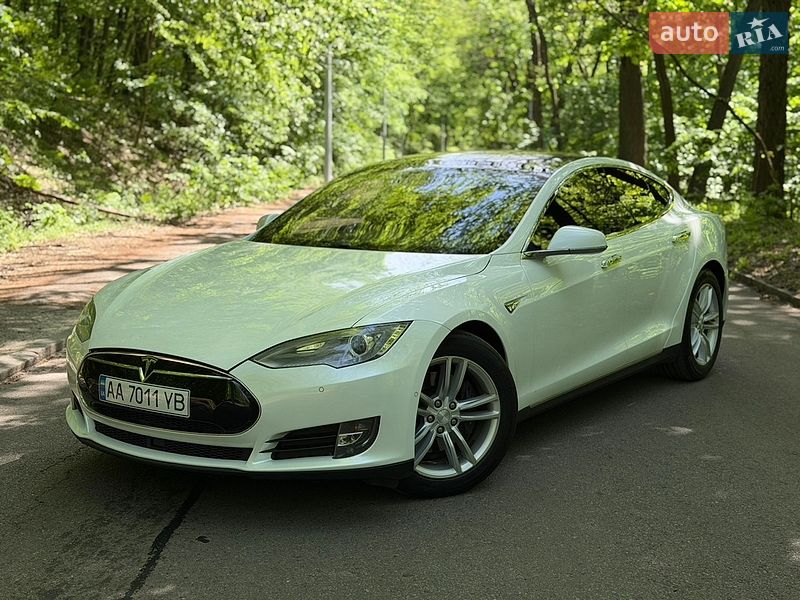 2015 Tesla Model-S, VIN 5YJSA1E23FF104112:plate — фото 1 (autoria)