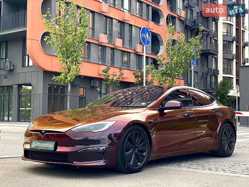 2021 Tesla Model S, VIN 5YJSA1E56NF461180:plate — фото 1 (autoria)