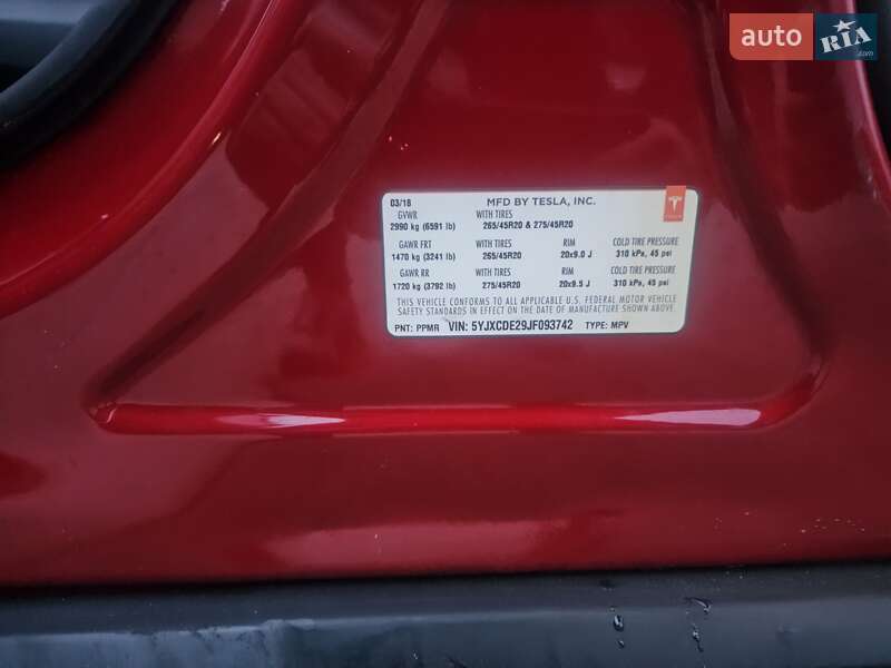 Позашляховик / Кросовер Tesla Model X 2018 в Львові фото 13 Позашляховик / Кросовер Tesla Model X 2018 в Львові