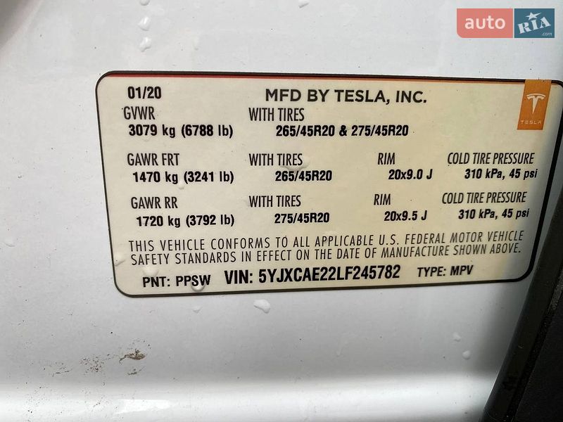 Внедорожник / Кроссовер Tesla Model X 2020 в Львове