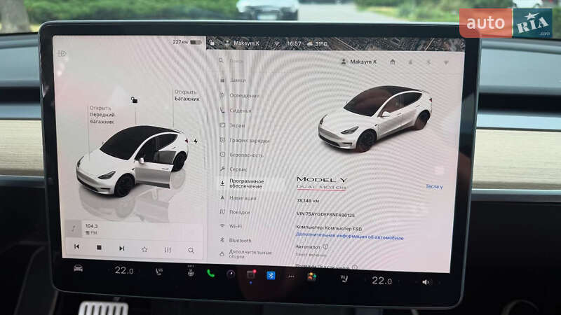 Внедорожник / Кроссовер Tesla Model Y 2022 в Белой Церкви фото 14 Внедорожник / Кроссовер Tesla Model Y 2022 в Белой Церкви