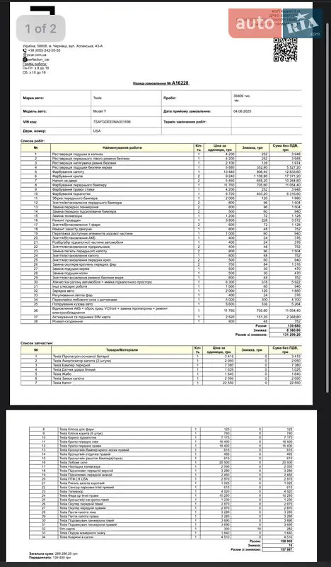 Внедорожник / Кроссовер Tesla Model Y 2022 в Дунаевцах документ
