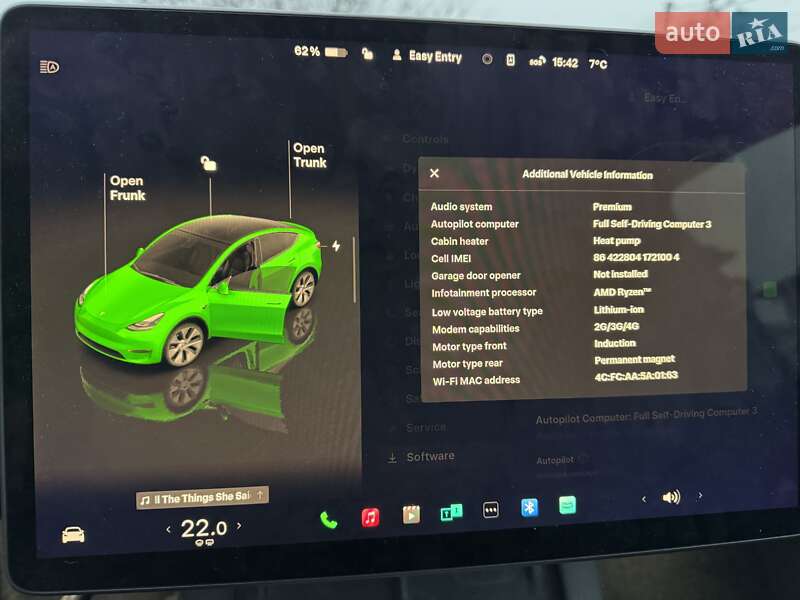 Внедорожник / Кроссовер Tesla Model Y 2022 в Днепре фото 6 Внедорожник / Кроссовер Tesla Model Y 2022 в Днепре