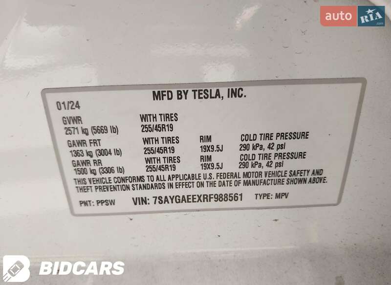 Внедорожник / Кроссовер Tesla Model Y 2024 в Ровно